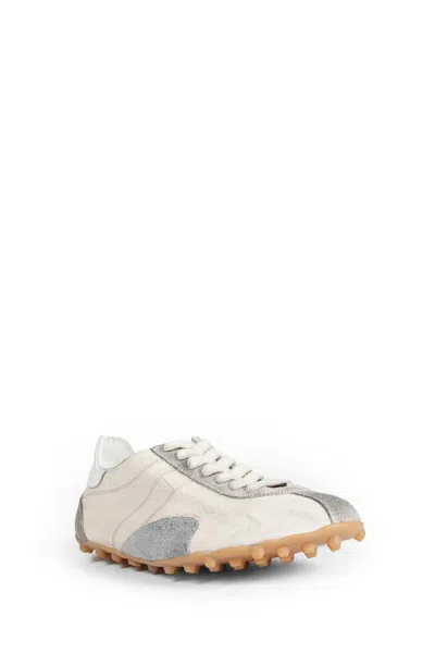 Maison Margiela Sprinters Beige Sneaker With Insert Design And Notched Sole In Leather Woman In Multi