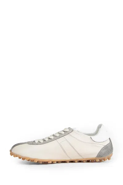 Maison Margiela Sprinters Beige Sneaker With Insert Design And Notched Sole In Leather Woman In Multi