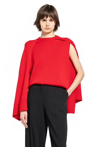 Totême Cashmere Crew Neck Knit Jumper Long Sleeves In Red
