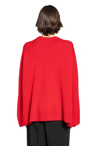Totême Cashmere Crew Neck Knit Jumper Long Sleeves In Red