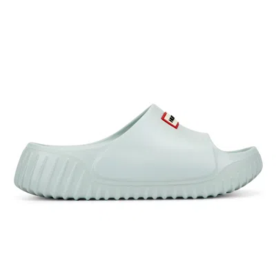 Hunter Faroe Platform Slide Sandal In Green