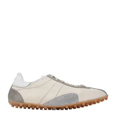 Maison Margiela Sneakers Sprinters In Suede And Leather With Vintage Finish In White