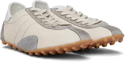 Maison Margiela Sneakers Sprinters In Suede And Leather With Vintage Finish In White