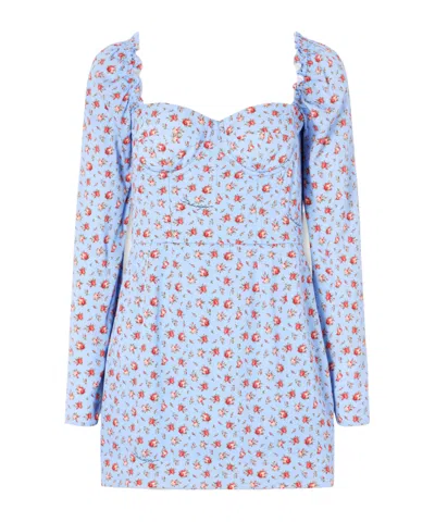 Dolce & Gabbana Small Rose-print Short Charmeuse Dress In Multi