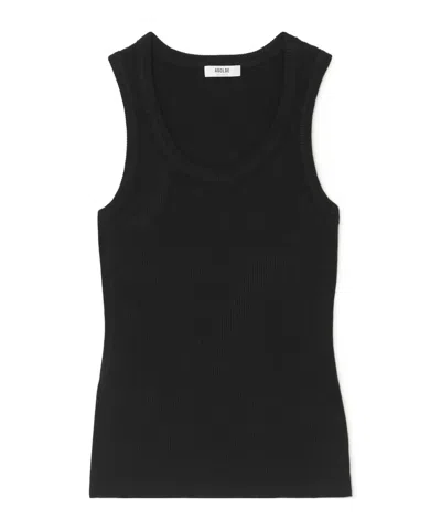 Agolde Poppy Ribbed Stretch Organic Cotton And Tencel-blend Jersey Tank In Multi