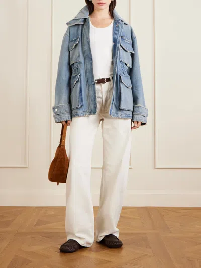 Agolde Arc High Rise Loose Wide Leg Jeans In Chalk White