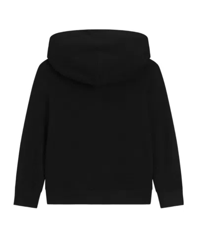 Dolce & Gabbana Logo-plaque Zip-up Cotton Hoodie In Black