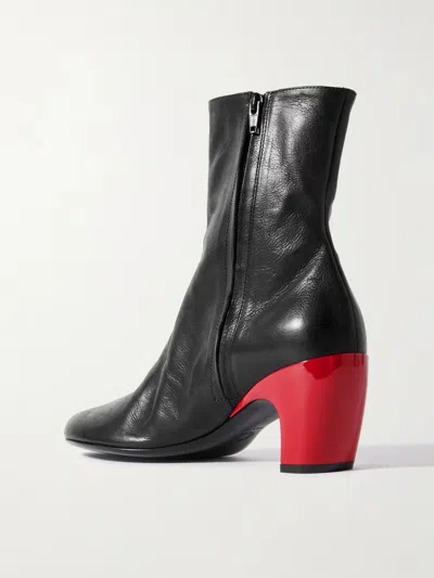 Dries Van Noten Leather Ankle Boots In Multi