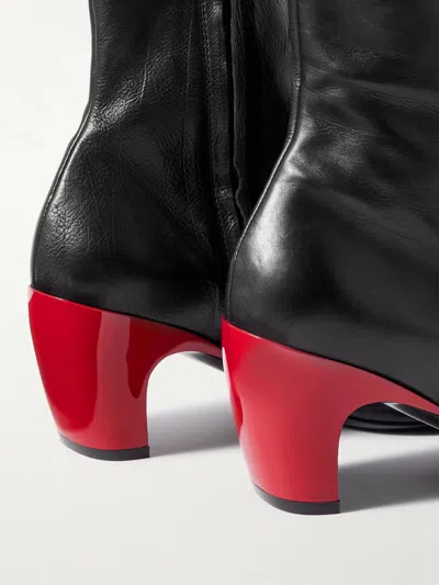 Dries Van Noten Leather Ankle Boots In Multi