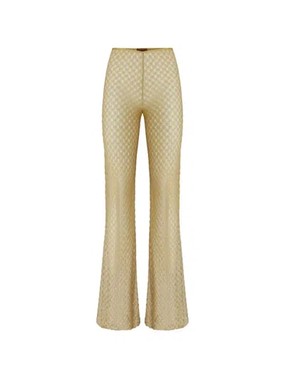 Missoni Pattern Knitted Beach Pants In Green