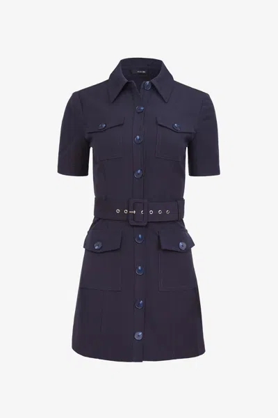 Toccin Lydia Short Sleeve Snap-front Dress In Brown