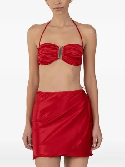 Paramidonna Leone Tie-side Pareo In Red