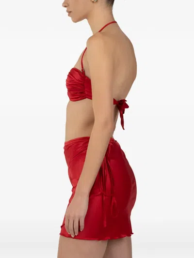 Paramidonna Leone Tie-side Pareo In Red