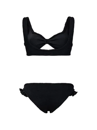 Paramidonna Valentina Bow Ruffled Bikini In Black