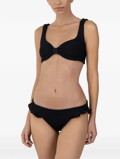 Paramidonna Valentina Bow Ruffled Bikini In Black