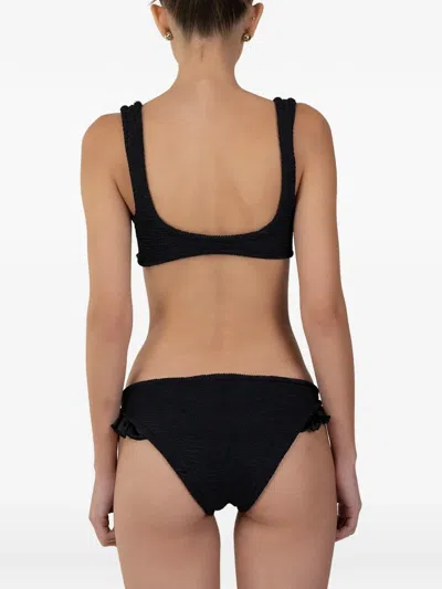 Paramidonna Valentina Bow Ruffled Bikini In Black