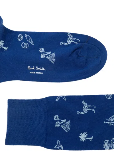 Paul Smith Ostrich Socks In Blue