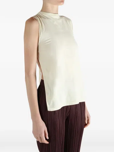 Rier Tied Open Back T-shirt In White