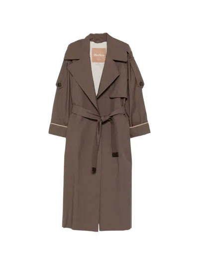 Max Mara Tie-belted Jacket In Brown