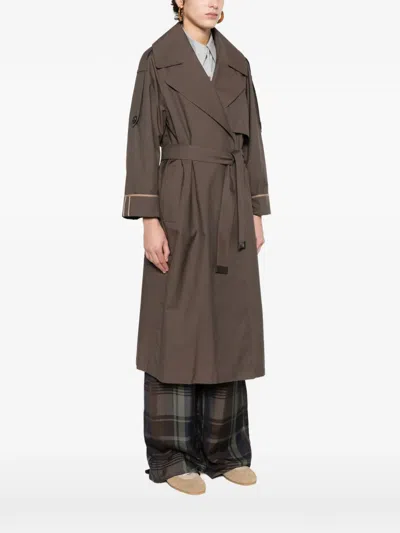 Max Mara Tie-belted Jacket In Brown
