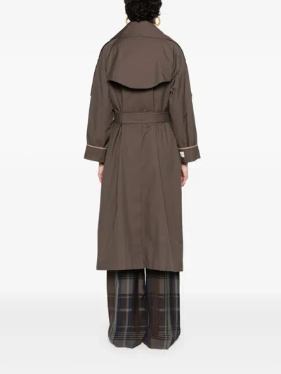 Max Mara Tie-belted Jacket In Brown