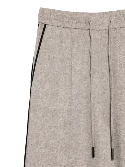 Iceberg Drawstring Piped Trousers In Gray