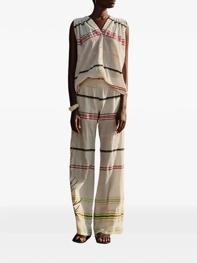 Devotion Striped Trousers In Neutral