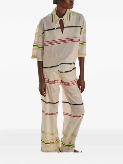 Devotion Striped Trousers In Neutral