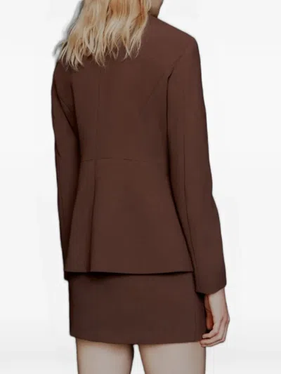 Marella Brown Mltbig Tailored Structured Wool Jacket In Brown