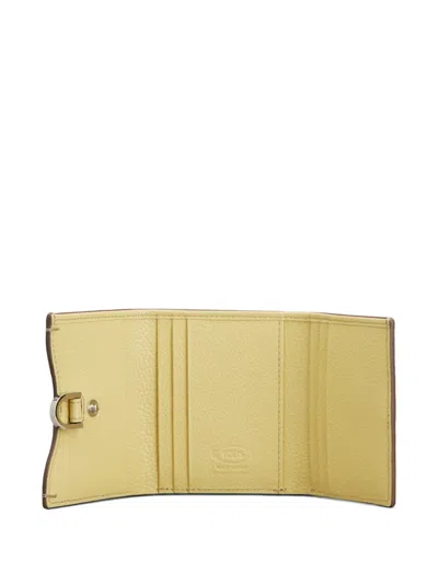 Tod's Tri-fold Stitched Wallet In Neutral