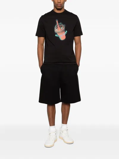 Ps By Paul Smith Ps Paul Smith Drink Graphic Organic Cotton T-shirt In Black