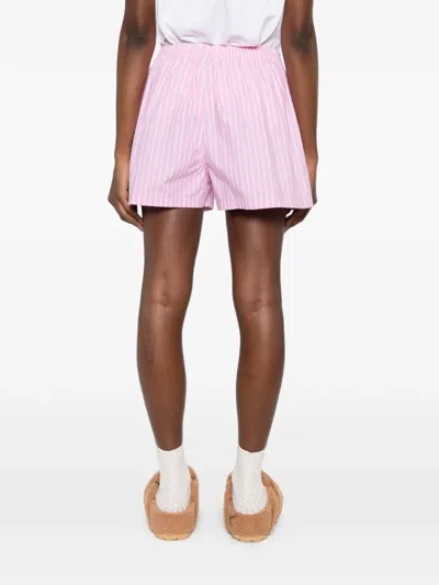 Balenciaga Pink And White Striped Cotton Boxer Shorts In Pink