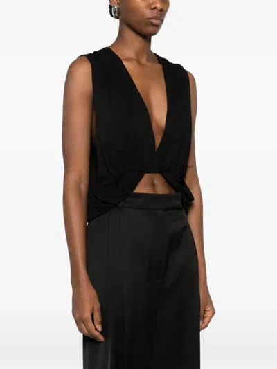 Esse Studios Solina Gathered Cape Top In Black