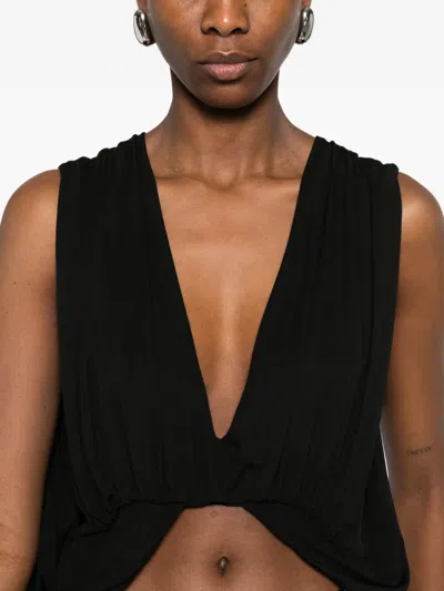 Esse Studios Solina Gathered Cape Top In Black
