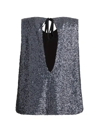Semper Sequined A-line Top Tops Grey In Black