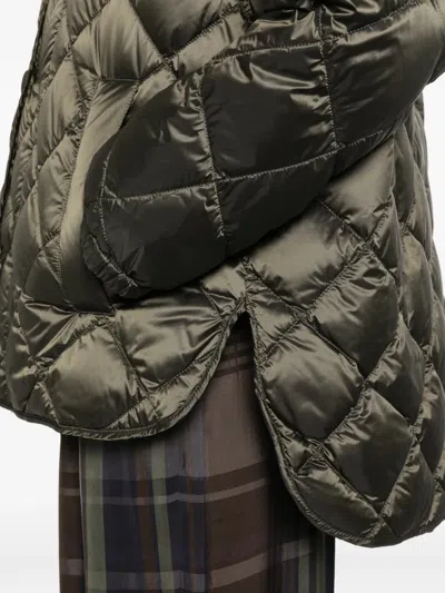 Max Mara Quilted Button Jacket In Green