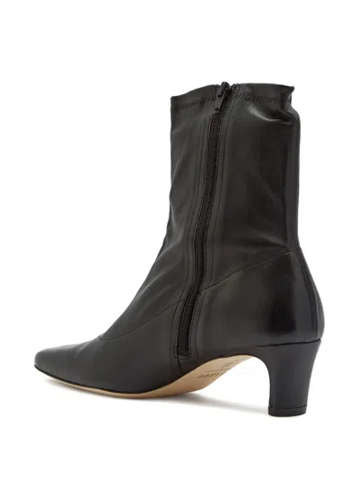 Staud Wally Leather Ankle Boots In Black