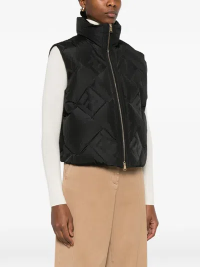 Fendi Quilted-pattern Jacket In Black