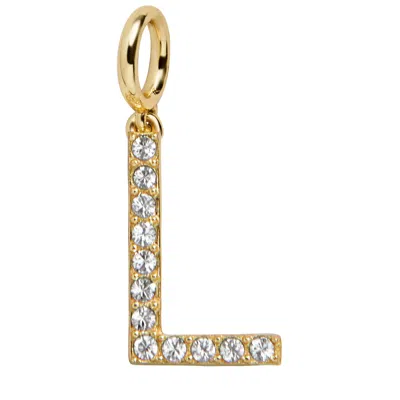 Baublebar Pavé Initial Cluster Charm In Gold