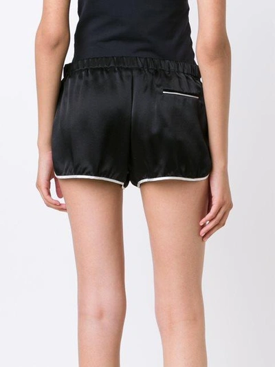 Shop Fleur Du Mal Satin Pajama Shorts In Black