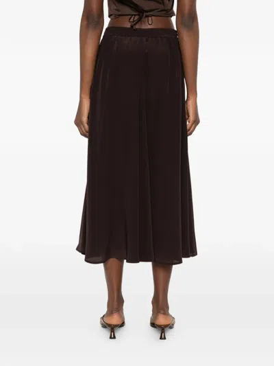 P.a.r.o.s.h Drawstring Midi Skirt In Brown