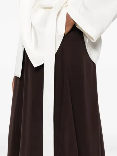 P.a.r.o.s.h Drawstring Midi Skirt In Brown