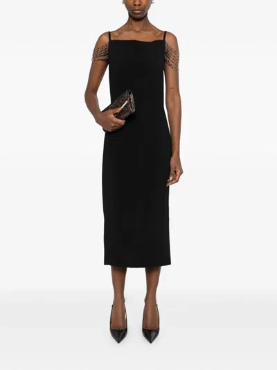 Pinko Chain Strap Dress In Black