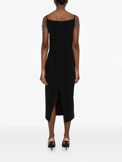 Pinko Chain Strap Dress In Black