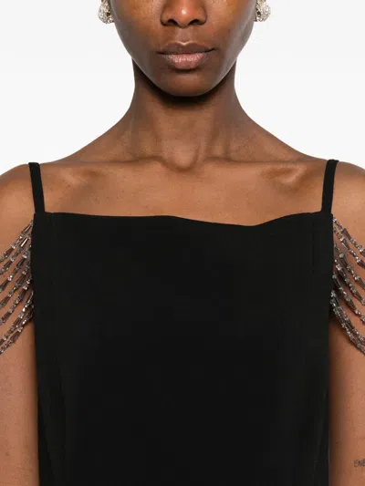 Pinko Chain Strap Dress In Black