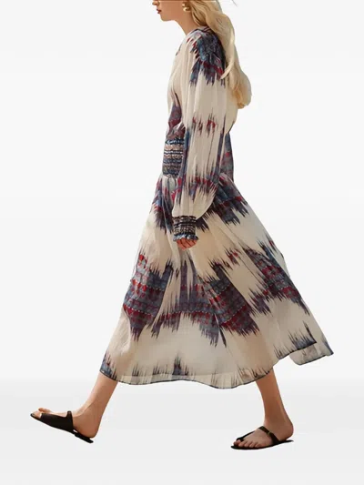 Devotion Saffron Patterned Midi Skirt In Neutral