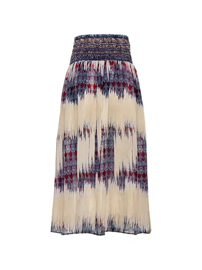 Devotion Saffron Patterned Midi Skirt In Neutral