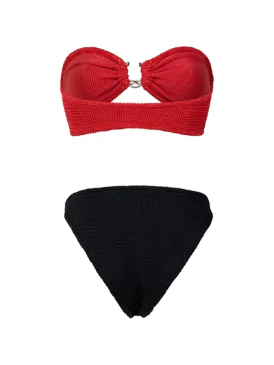 Paramidonna Frida Ring-detail Textured Bikini In Red