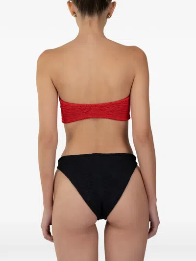 Paramidonna Frida Ring-detail Textured Bikini In Red