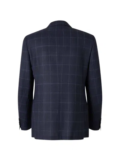 Canali Checked Suit In Blue